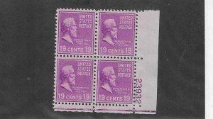 US SCOTT# 824 PLATE BLOCK OF 4 MNH SCV $7.00