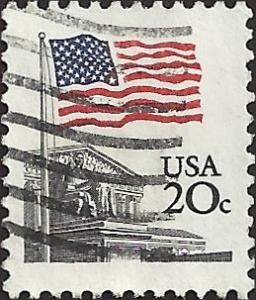 # 1894e USED BULLSEYE PERF. 11.2 SHINY GUM FLAG OVER CAPITOL