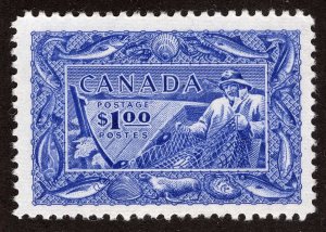 Canada Sc 302 Ultramarine $1.00 1951 MNH Original Gum Well Centered