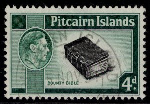 PITCAIRN ISLANDS GVI SG5b, 4d black & emerald-green, FINE USED. Cat £14.