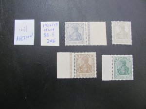 GERMANY 1905/1913 MINT NEVER HINGED LOT XF 24 EUROS (141)