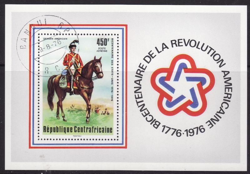 Central African Republic #C144 s/sheet F-VF Used (CTO) American Revolution