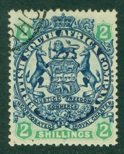 SG 47 Rhodesia 1896-97. 2/- indigo & green. Very fine used CAT £15