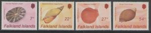 FALKLAND ISLANDS SG518/21 1986 SEASHELLS MNH