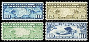 Scott C7-C10 1926-1927 10c-20c Airmail Issues All Mint F-VF OG NH Cat $33.75