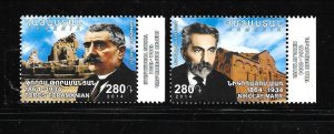 ARMENIA Sc 1003-4 NH issue of 2014 - FAMOUS MEN 