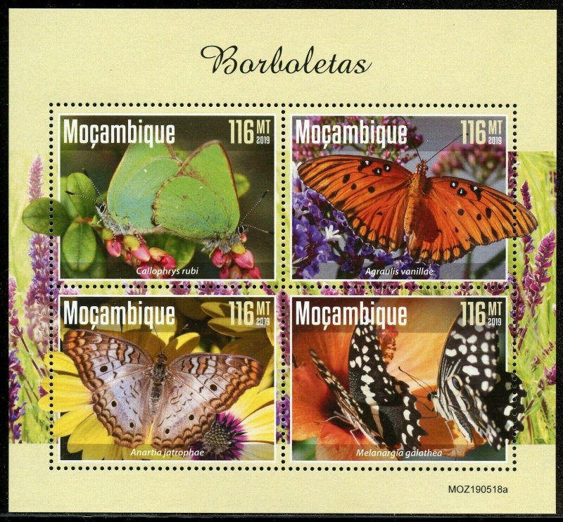 MOZAMBIQUE 2019 BUTTERFLIES SHEET MINT NEVER HINGED