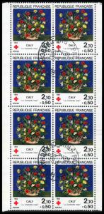 France B566a  Used Block of 8