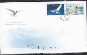 CANADA FDC POLAR BEAR, ARCTIC TERN AAD7998