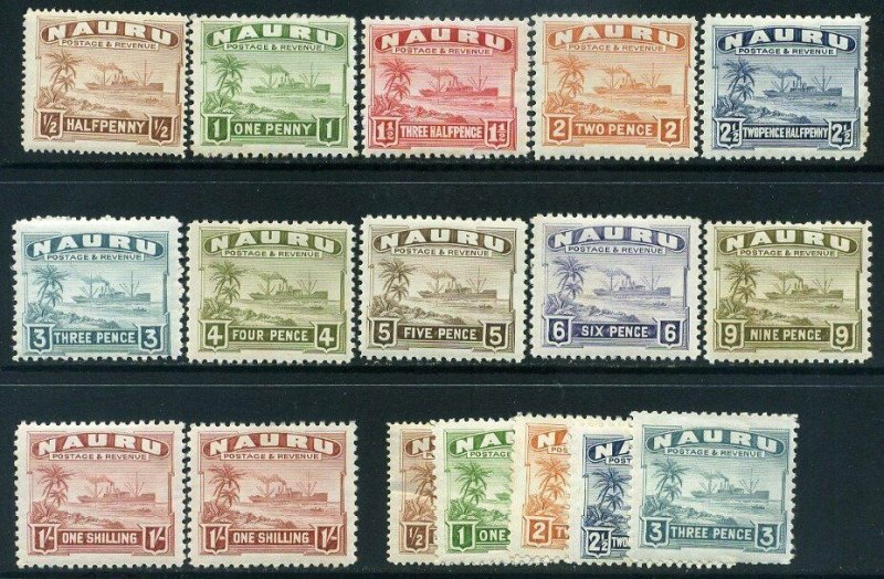 Nauru 191937-48 SG26B to SG36B Mounted Mint + spares (see reverse scan)