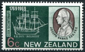 New Zealand Sc#432 MNH, 6c multi, Captain Cook (1969)