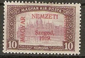 Hungary Szeged 13 Mi 20 MLH VF 1919 SCV $60.00