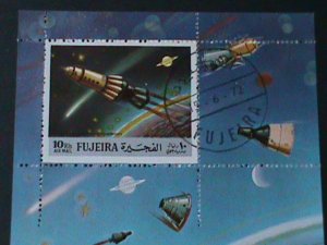 ​FUJEIRA-1972 SPACE ACHIEVEMENTS-CTO- S/S FANCY CANCEL-VF WE SHIP TO WORLWIDE