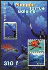 French Polynesia 2009 Turtle Whale Scuba SS VF MNH (1010a)