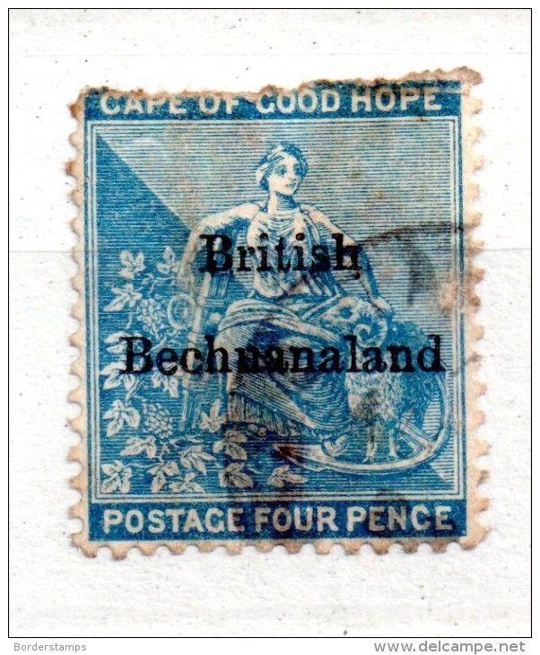 British Bechuanaland overprint on COGH 4d Blue used spacefiller DB6