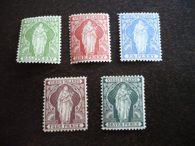 Stamps - Virgin Islands - Scott# 121-24,26 - Mint Hinged Part Set of 5 Stamps