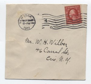 1911 #386 2 cent vertical coil cover New York City NY [ML.180]