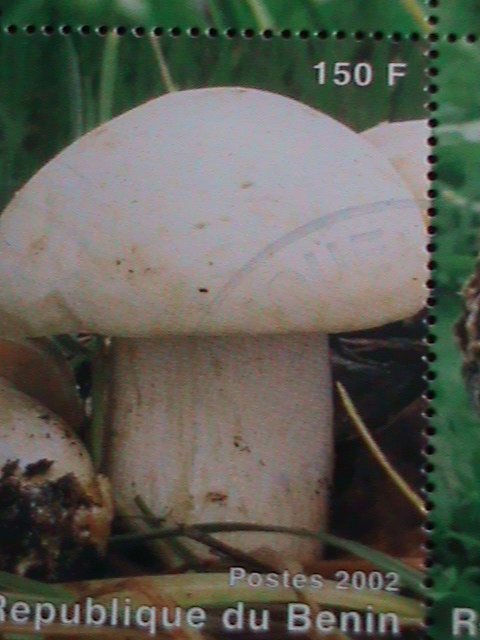 BENIN -2002-COLORFUL LOVELY MUSHROOM CTO -MNH SHEET. VERY RARE