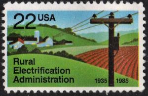 SC#2144 22¢ Rural Electrification Single (1985) MNH