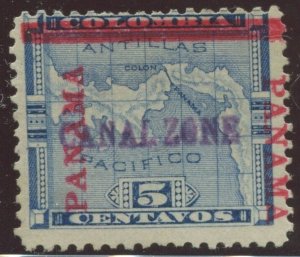 Canal Zone 2 Overprint Left PANAMA 2 1/4mm Below Bar Var Signed BARTLES BX4720