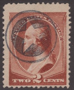 US Scott # 210 2c Washington Fancy Cancel Perfect Strike SON