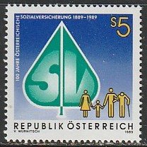 1989 Austria - Sc 1476 - MNH VF - 1 single - Social Security in Austria