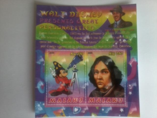 MALAWI SHEET DISNEY 2D TWO DIMENSIONS ASTRONOMERS COPERNICUS