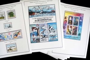 COLOR PRINTED TAAF: FRENCH ANTARCTICA 1955-2010 STAMP ALBUM PAGES (104 il.pages)