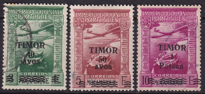 Timor 1946 Sc C12-4 air post partial set used