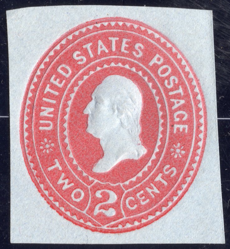 1899 Envelope Cut carmine on blue SCU361