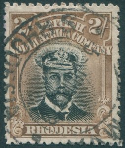 Rhodesia 1913 2s black & brown Head Die II Perf 13 SG234 used