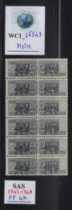 WC1_26549. TRIESTE FTT. Pane (12) of variety of 4 Lire 1947-1948 parcel post.MNH