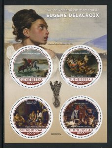 GUINEA-BISSAU 2023 160th MEMORIAL OF EUGENE DELACROIX PAINTINGS SHEET MINT NH