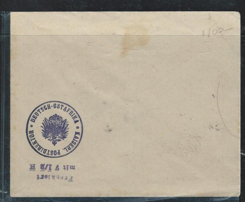 GERMAN EAST AFRICA (PP2806B) 7 1/2 H PTPO PSE WH O'SALD AND CO BUKOBA