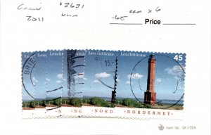 Germany, Postage Stamp, #2631 (6 Ea) Used, 2011 Lighthouse (AB)