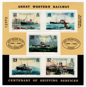 (I.B) Guernsey Postal : Shipping Centenary (GWR Mini-Sheet) 