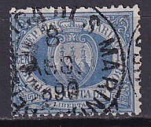 1877-99 - SAN MARINO - Coat of Arms, Scott # 7 - Used