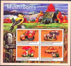 Grenada Carriacou & Petite Martinique 2000 Mushrooms Sheet MNH