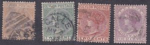 Ceylon # 85-88, Queen Victoria, Used, 1/3 Cat.