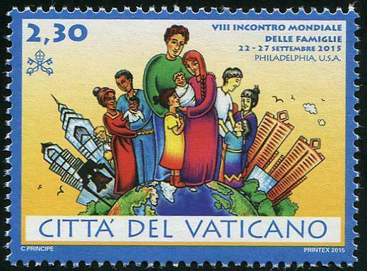 HERRICKSTAMP NEW ISSUES VATICAN CITY Sc.# 1594 World Meeting of Families 2015