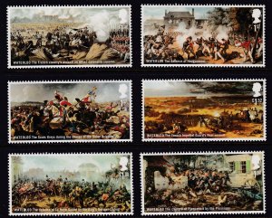 Sc# 3409 / 3414 GB War Paintings Waterloo 2015 complete set CV $18.80