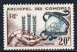 COMOROS - 1963 - Freedom From Hunger Campaign - Perf Single Stamp - M N H