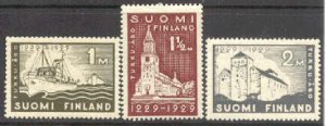 Finland # 155-57  City of Turku Anniv. (3) Unused