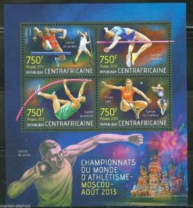 CENTRAL AFRICA  2013 WORLD TRACK CHAMPIONSHIP MOSCOW 2013 SHEET MINT NH