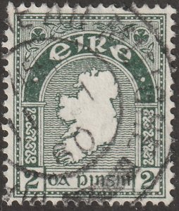 Ireland stamp, Scott#68, used, hinged, 2, green, # I-68