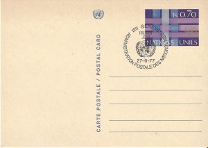 United Nations Geneva  UX4  FDC   Postal Card
