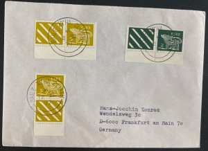 1977 Dublin Ireland Cover To Frankfurt Germany Yellow & Green