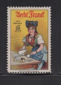 German Advertising Stamp - Aecht Franck - Woman Pouring Coffee