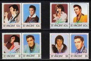 Saint Vincent 1985 ELVIS PRESLEY (4) Pairs Perforated Mint (NH)