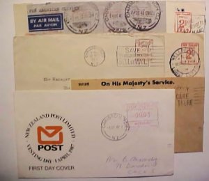 NEW ZEALAND METERS 1926, 1929 ,1947 OHMS ,1940 CENSORED 1948, 1987 FDC 6 DIFF